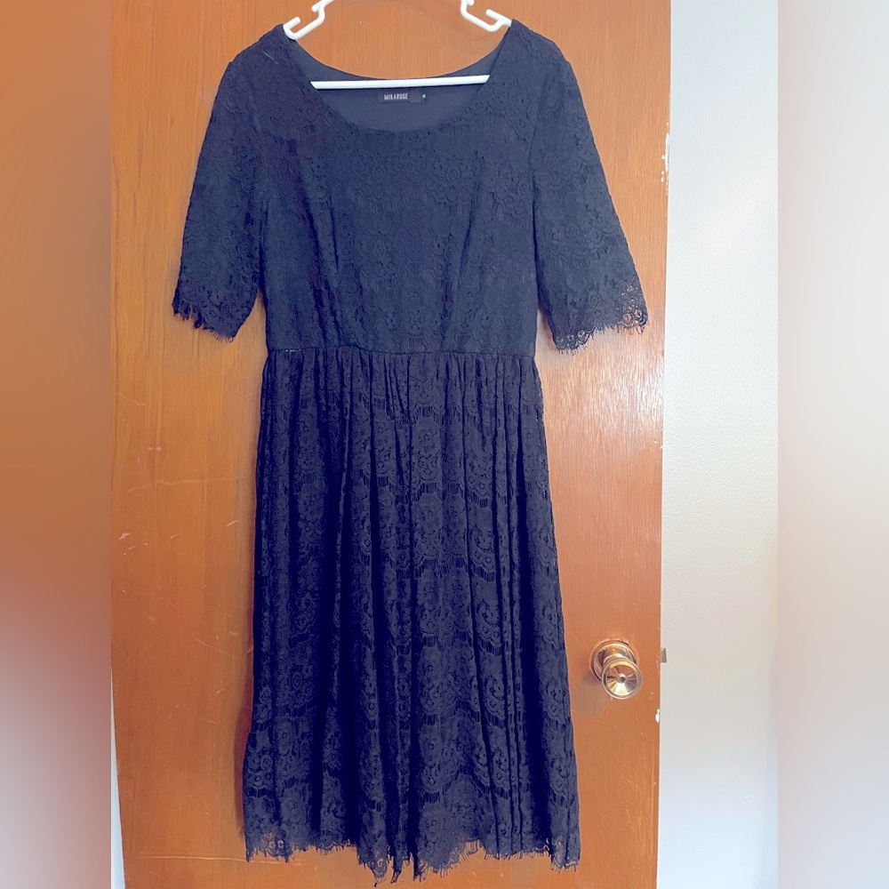 Mikarose Modest Navy Lace Dress (Medium)